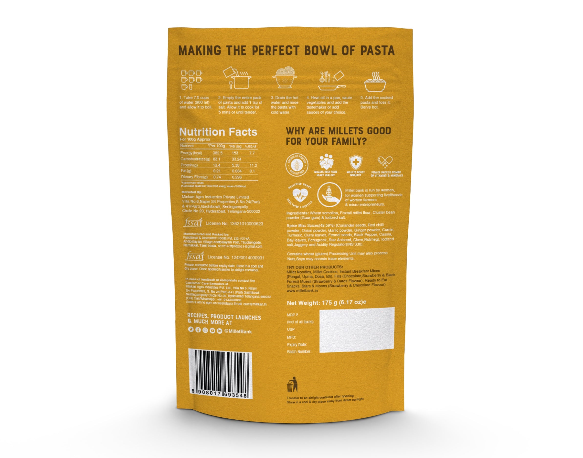 Foxtail Millet Pasta